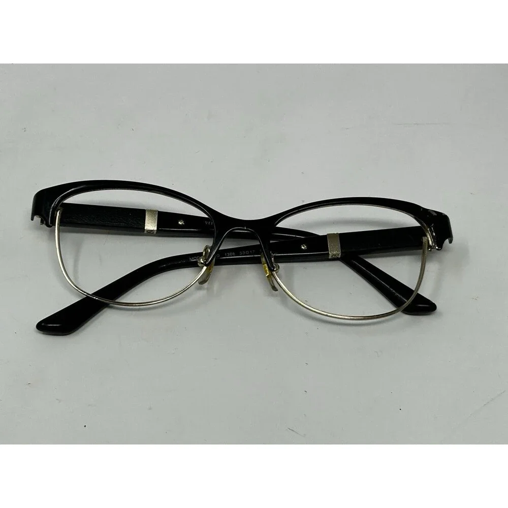 Versace VE1233Q 1366 Black Gold Eyeglasses Frame 53-17 140 Made Italy